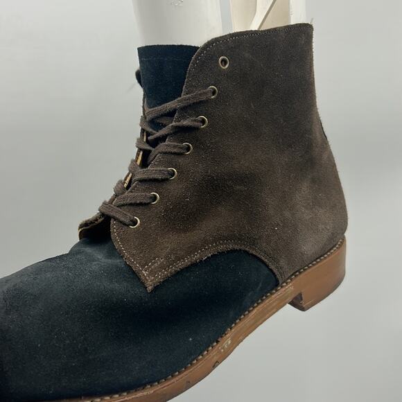OLIVER SPENCER CHELSEA CHUKKA BOOT MENS SIZE 11 SUEDE LEATHER BROWN BLACK BOOT